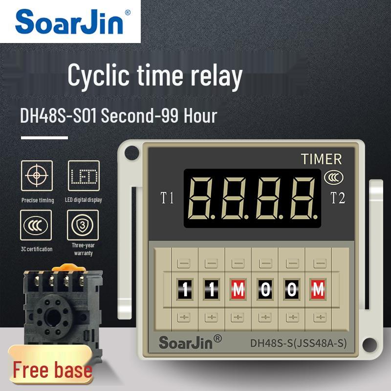 DH48S-S Digital Time Relay Cycle Switch Power-on Delay Controller, 12V/24V/220V