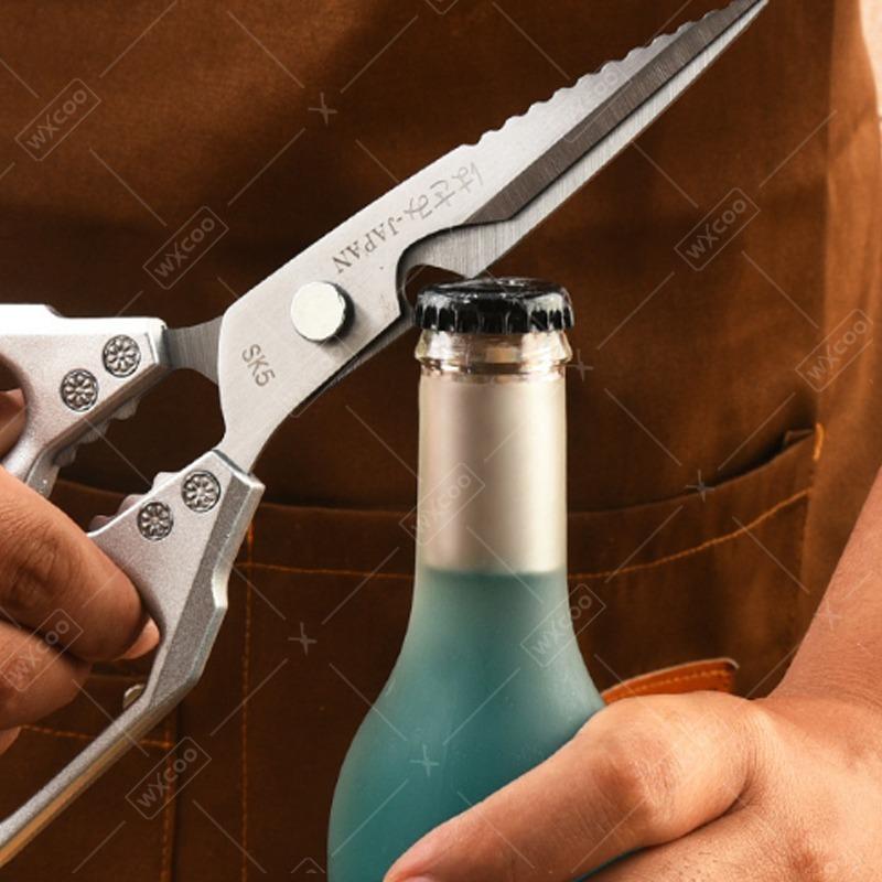 WXCOO Kitchen Scissors SK5 Multifunctional Fish Scale Chicken Bone Scissors Stainless Steel Barbecue Meat Walnut Scissors