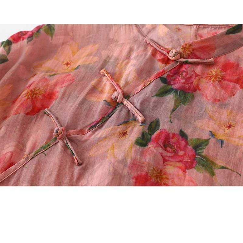 Personalized Diagonal Plate Button Printed Split Modified Dresses
