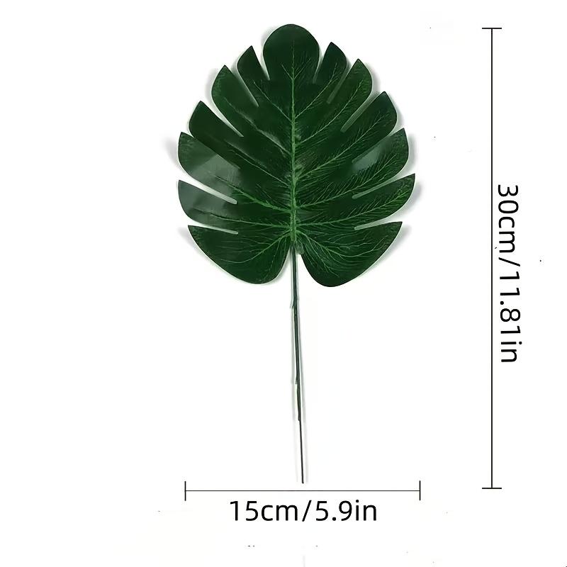 12/24Pcs Artificial Green Turtle Leaf Scattered Tail Leaf Fake Silk Plant for DIY Wedding Birthday Party Home Decor Turtle Leaf