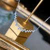 925 Silber Mode Neuankunft 1 Karat Kleiner Diamant Anhänger Halskette Damen Glänzende Kristall Schlüsselbein Kette Schmuck Party Geschenk