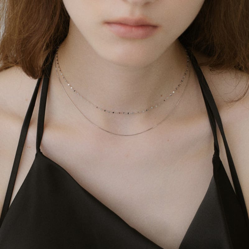 

NORMALLEE [White gold] Cutting Chain Necklace 14k Gold Plated