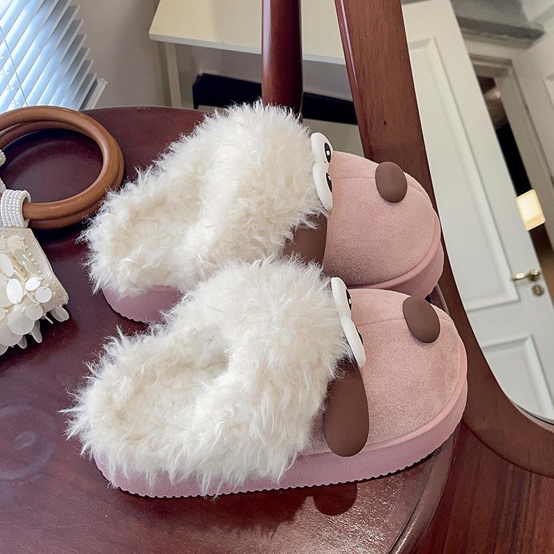 Women s padded thickened warm non-tired feet a stirrup thick bottom heightening comfortable waterproof non-slip leisure snow boots cotton slippers 3637 1980₽