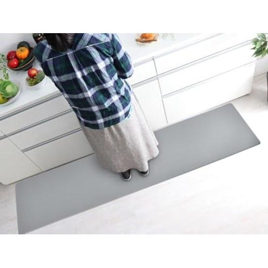 Baibu Home Kitchen Mat Washable Thickness 8mm Comfortable Cushiony Gray 120 Water-Repellent Stain-Resistant Low-Resilience Cushion