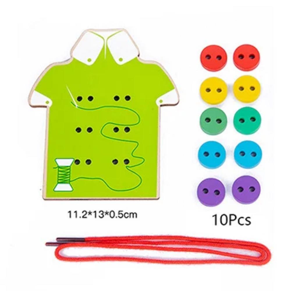 Baby Montessori Toys Learn Basic Life Skills Teaching Aids Clothes Threading Button Sewing Board Game Educational Toys For Kids