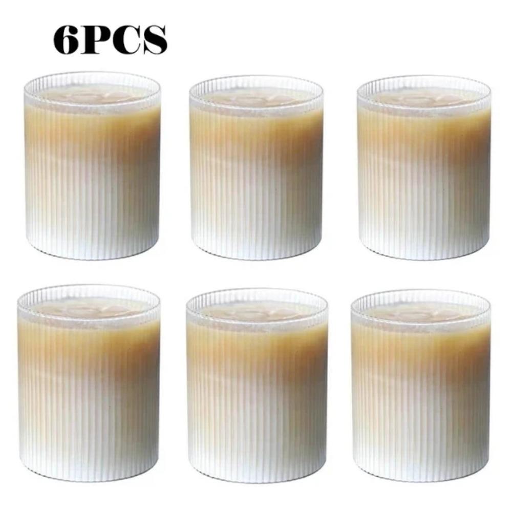 

Кружка для кофе 300 мл Японская полосатая стеклянная чашка Японская креативная прозрачная чашка для бабл-ти Посуда Набор рюмок Виски 301-400ml