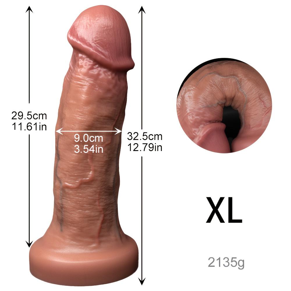 Huge Realistic Dildo – Double Density Liquid Silicone in Multiple Sizes, Strong Suction Cup for Hands-Free Use, G-Spot Toy for Men & Women