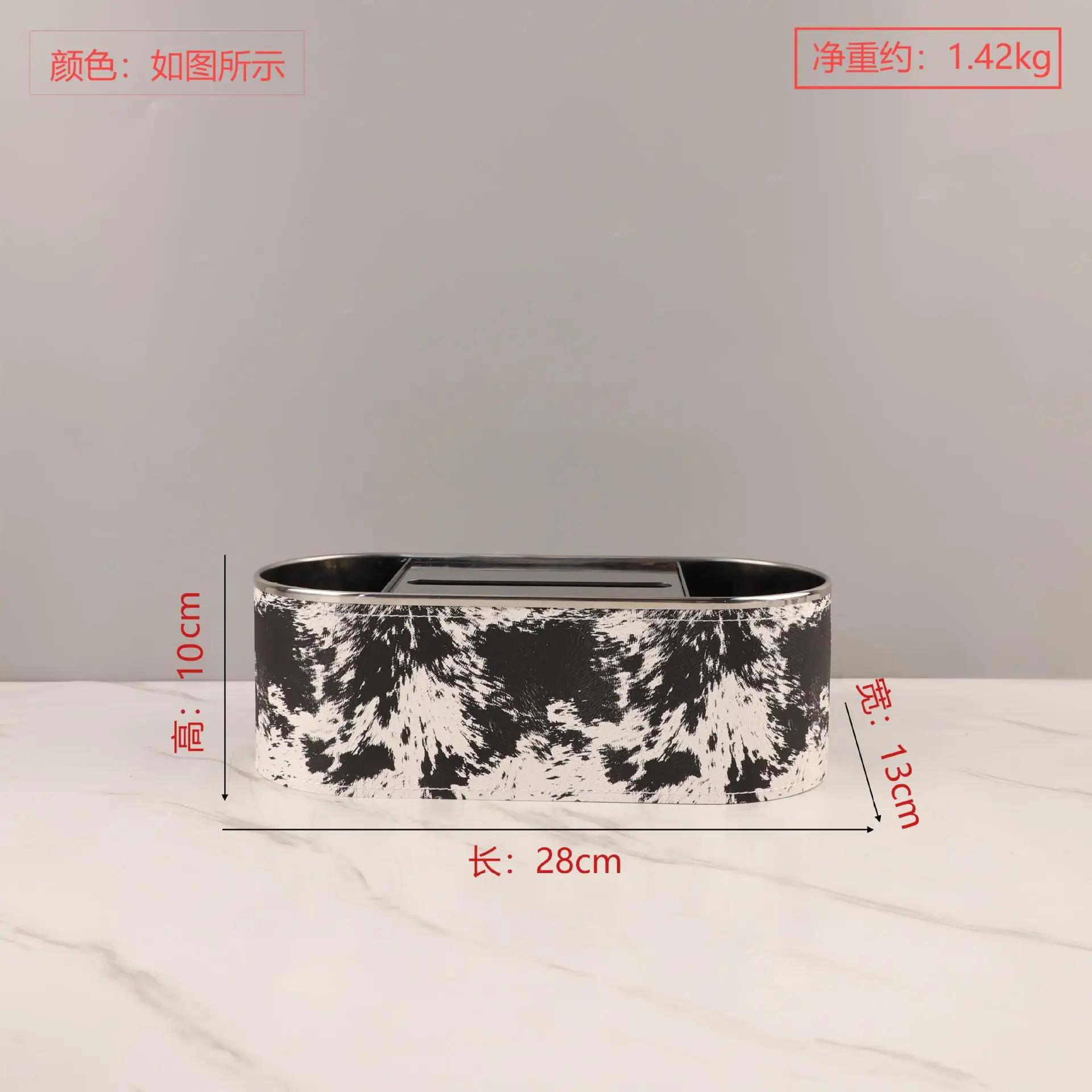 

Metal Imitation Horsehair Leather Tissue Box, Stainless Steel Paper Box, Home Decoration, Kitchen Tissue Storage Container