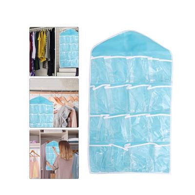 1 stücke Tragbare 16 Grid Closet Multi-rolle Hängen Tasche Socken Bh Unterwäsche Rack Kleiderbügel Lagerung Organizer Lagerung Box Wand-Mount