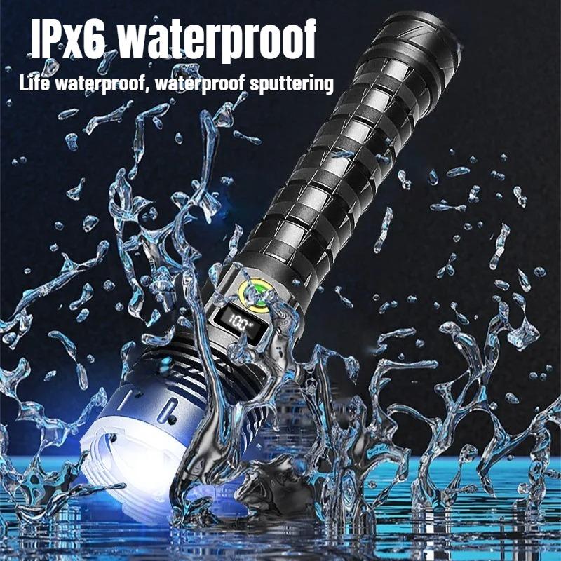 Super High Power LED Flashlight Ultra Power Outdoor Rechargeable Hand Torch 5 Mode Type-C Charging  Lighting 2000m