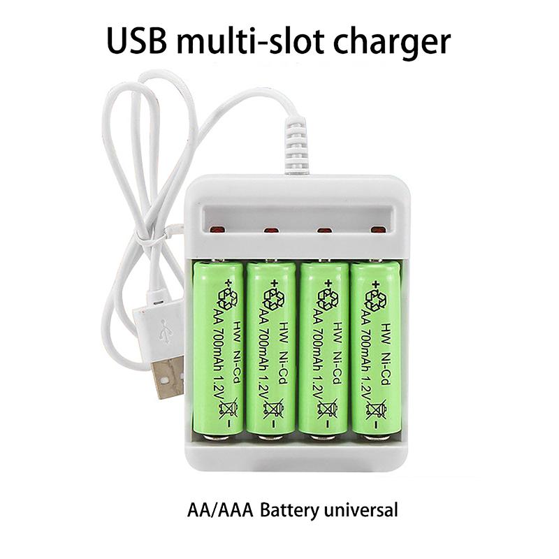 1Pc Aaa And Aa Rechargeable Battery Station High-Speed Usb 3/4 Slot Fast Rechargeable Battery Charger Short Circuit Protection
