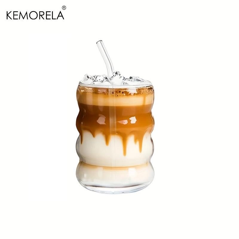 

1/2PCS Of Wave Cups with Straws Suitable for Iced Coffee Juice Milk Four Seasons Drinking Water Cup Cute Caterpillar Cups 300ML