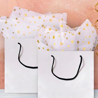 30 Sheets Golden Star Tissue Paper Bulk, 20" X 28", for Christmas Thanksgiving Birthday Holiday Weddings