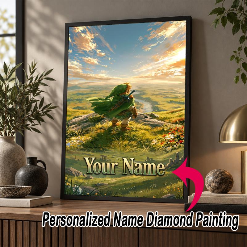 Custom Name Zelda 5D Diamond Painting Personalized Full Drill Diamond Art Kit Gift