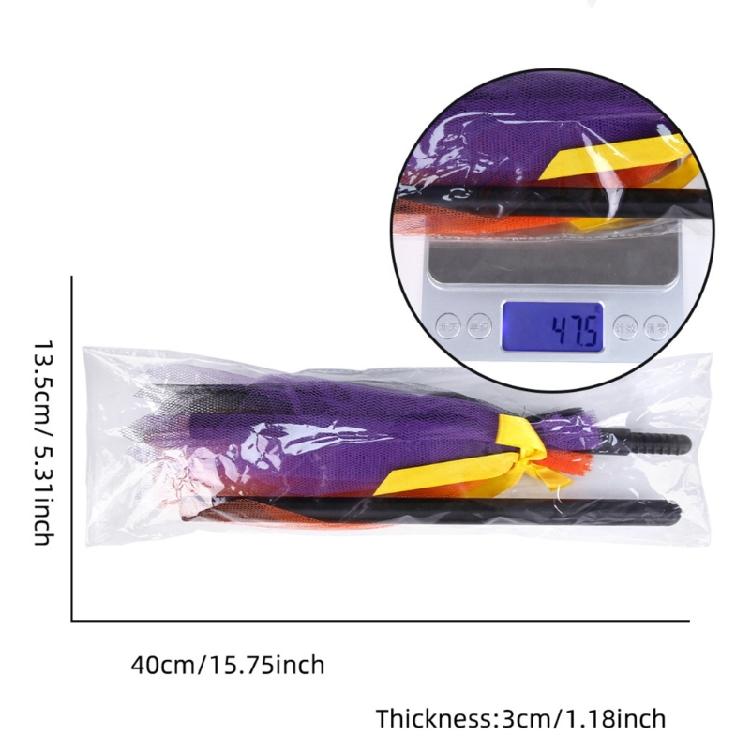 Witch Broom Kids Tulle Gauze Flying Broomstick For Masquerade Halloween Cosplay