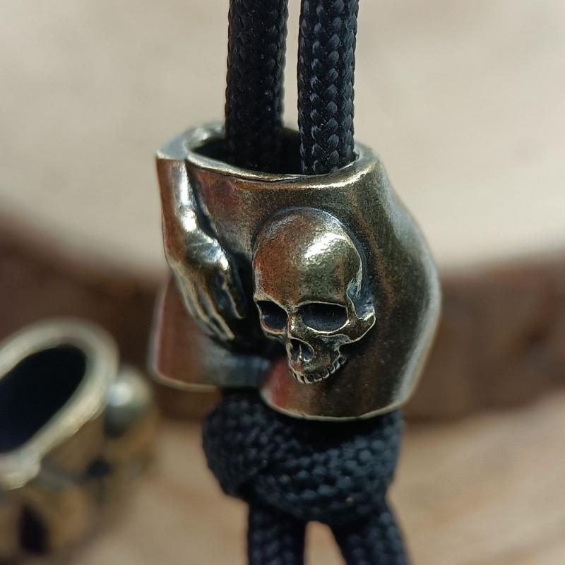 Amore Teschio Ottone Perline Coltello EDC Outdoor Fai da Te Paracord Fatto a Mano Intrecciato Laccio Ciondolo Accessori Bracciali Punk Charms