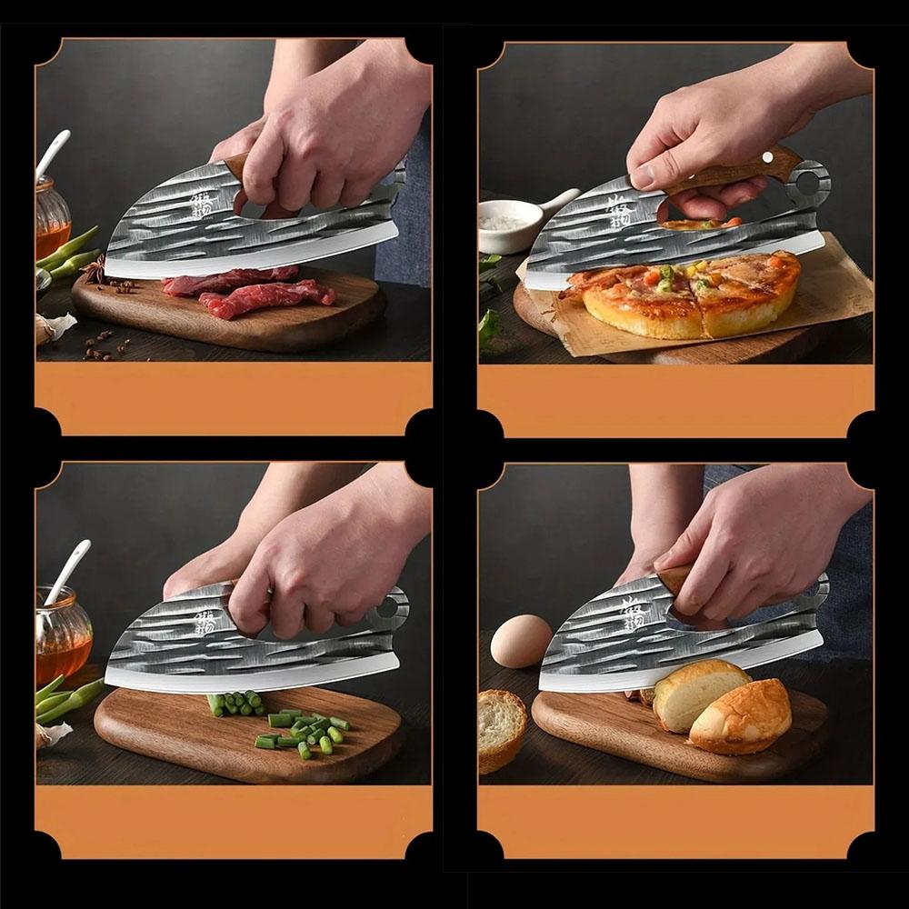 PLYS Utility Knives, Wooden Handle, Slicing Knife, Forge a Chef's Knife Cooking Butcher Vegetable Fruit Knife Kitchen