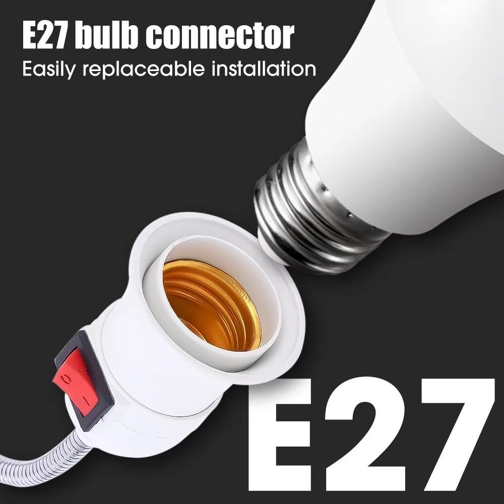 Plug Switch E27 Lamp Base with Switch Adjustable Flexible Light Holder Durable Direct Plug  Bedroom
