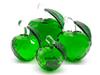 Crystal Glass Apple Feng Shui 60mm Green [KKD] Figurine, Suncatcher,