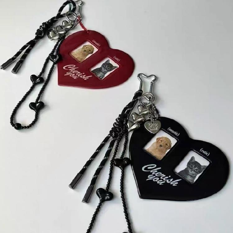 Fashionable Photo Frame Keychain Charm Pendant for Memories Sturdy Plastic Alloy Materials Long Time Use and Rustproof