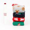 "Trendy Colorful Men's Socks: Medium/High Tube, Large Christmas Elements, Casual Cotton."