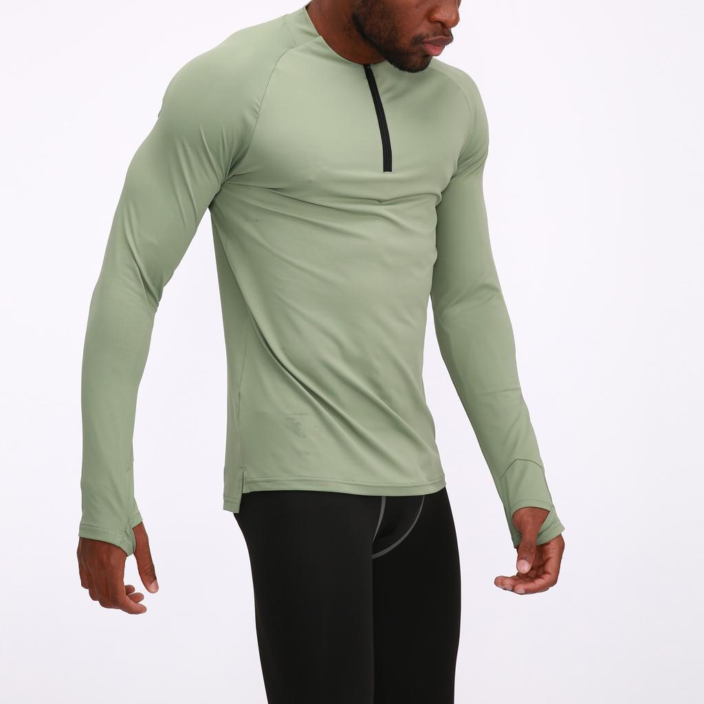 Men's Casual Fitness Wear Long Sleeve Quick Dry Breathable Outdoor Running Sports Tights Sports Wear Crewneck Top