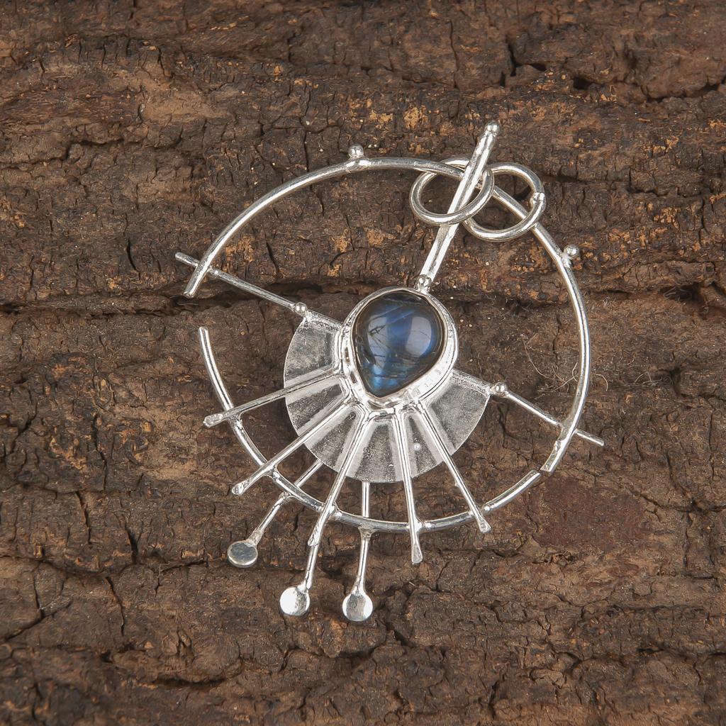 Labradorite Pendant, Handmade Gemstone 925 Sterling Silver Pendant Antique Jewelry, For Gift Silver Jewelry
