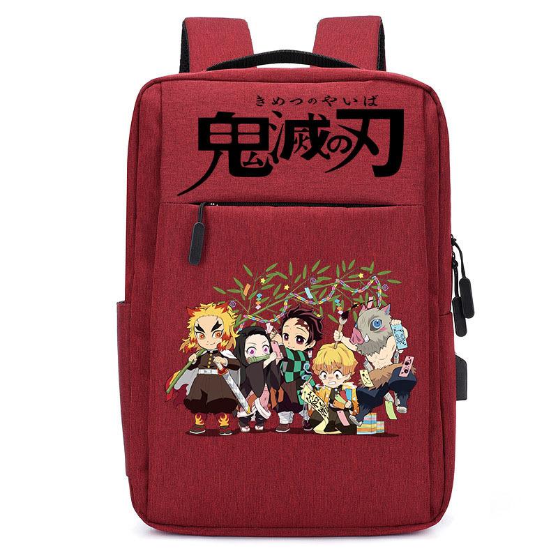 Japan Cartoon Comics Demon Slayer USB Charging Backpack Large Capacity Student Casual Backpack 0004