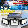3 Head Solar Lights Outdoor Waterproof Motion Sensor Light 270° Illumination Led Solar Flood Lights Wall Lamp Garden Yard Patio