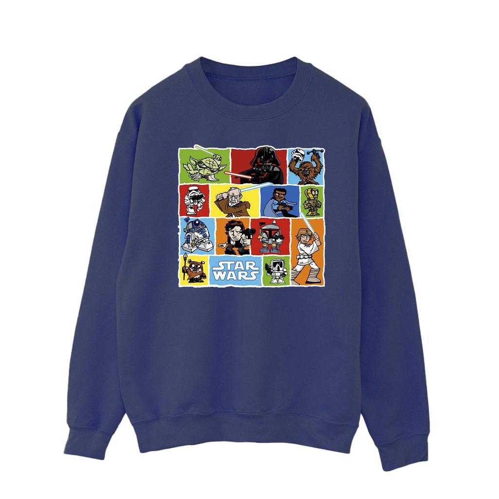 STAR WARS Mens Comic Drawing Montage Sweatshirt