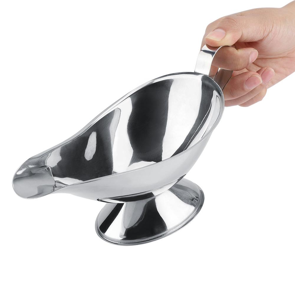 Stainless Steel Steak Pepper Sauce Boat Seasoning Container for Restaurant Kitchen(10oz)