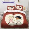 Charlie und Lola Muster Bettwäsche Steppbett Set Bettbezug Kissenbezug Heimdekoration Geburtstagsgeschenk (1 Bettbezug + 2 Kissenbezüge, ohne Füllung)