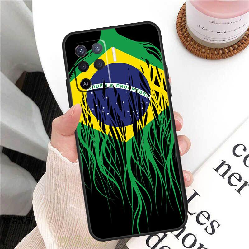 Brazil Brazilian Flag Case For Oppo A58 A5 Pro A15 A16 A17 A57 A77 A94 A74 A54 A76 A96 A40 A60 A80 A18 A38 A78 A98