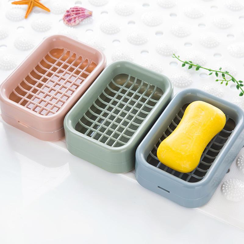 Grid Soap Box Handmade Soap Double-layer Drip-drying Wall-mounted Storage Rack Laundry Soap Soap Box Storage