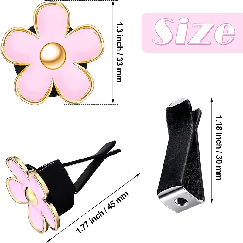 6PCS Daisy Flower Air Vent Clip Car Air Conditioning Outlet Clip Car Air Freshener Clip Car Interior Decor Accessories for Women