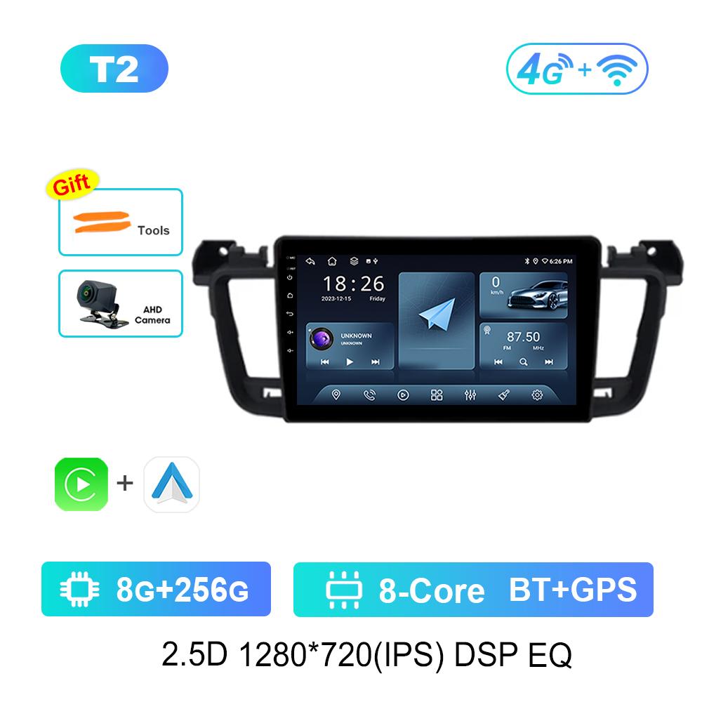 For Peugeot 508 508SW 2011 - 2018 Carplay Android Intelligent System 9'' Car Radio Multimedia Player WiFi GPS Navi 4G IPS Screen