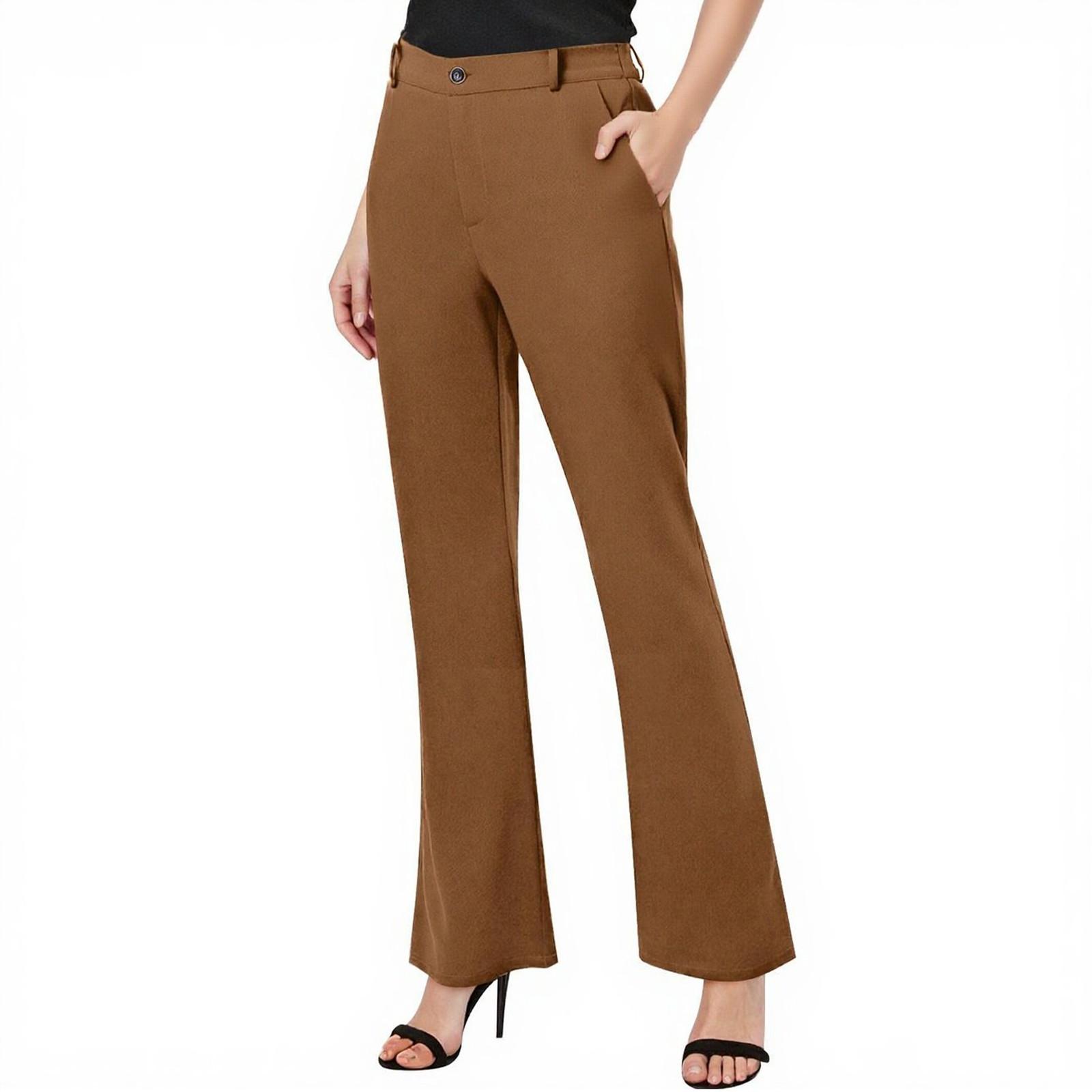 

Женские нарядные брюки для работы, прямые брюки, повседневные брюки-клеш с карманами L