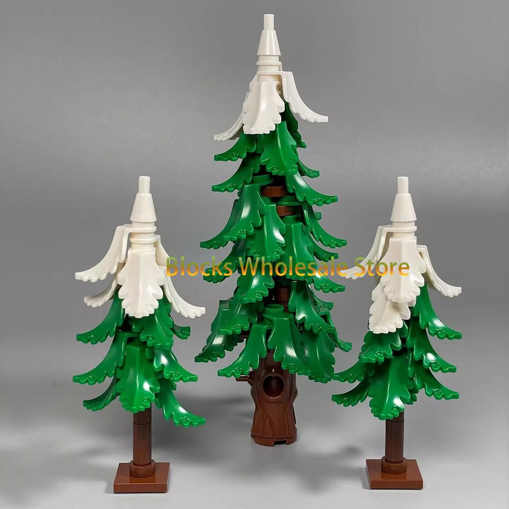 MOC Christmas Gift Present Assembly Toy Small Particle Building Block Set Christmas Tree Fir Tree Scene Desktop Ornament