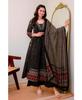 Women's Designer Party Wear Rayon Printed Anarkali Kurta and Pant with Dupatta Set Salwar Suit