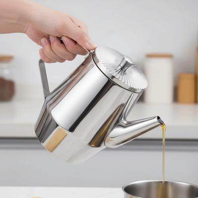 Dispensador de Vinagre Espesso Potes de Tempero à Prova de Vazamento Lata de Óleo Garrafa de Óleo de Aço Inoxidável Cozinha