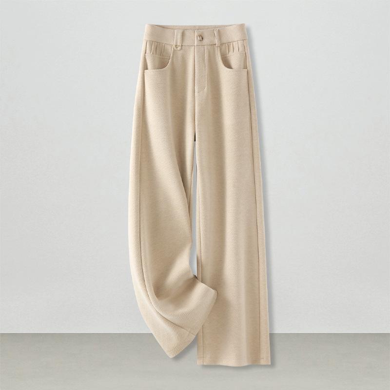 

2025 Winter Fashion Women s Slimming Tweed Wool Pants - Versatile, Comfortable, Narrow Fit, Straight Leg L
