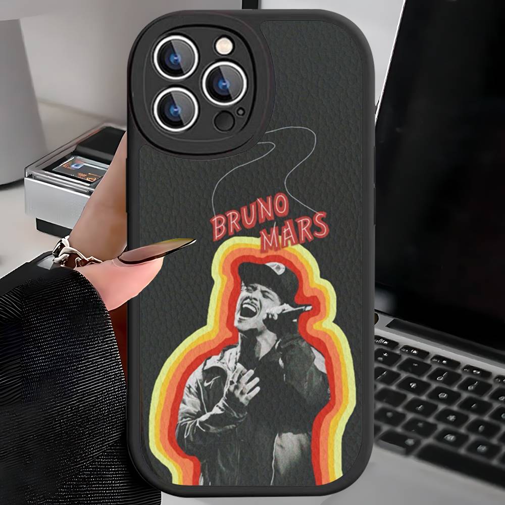 Famous Bruno Mars The Romantic Leather Phone Case For IPhone 15 14 13 Pro Max 12 11 16 Plus Phone Cover