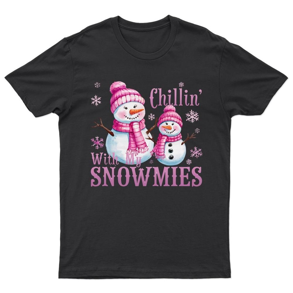 

Snowmen Chillin With My TShirt Unisex Gift Retro Funny Womens Vintage Mens Unisex T-Shirt S