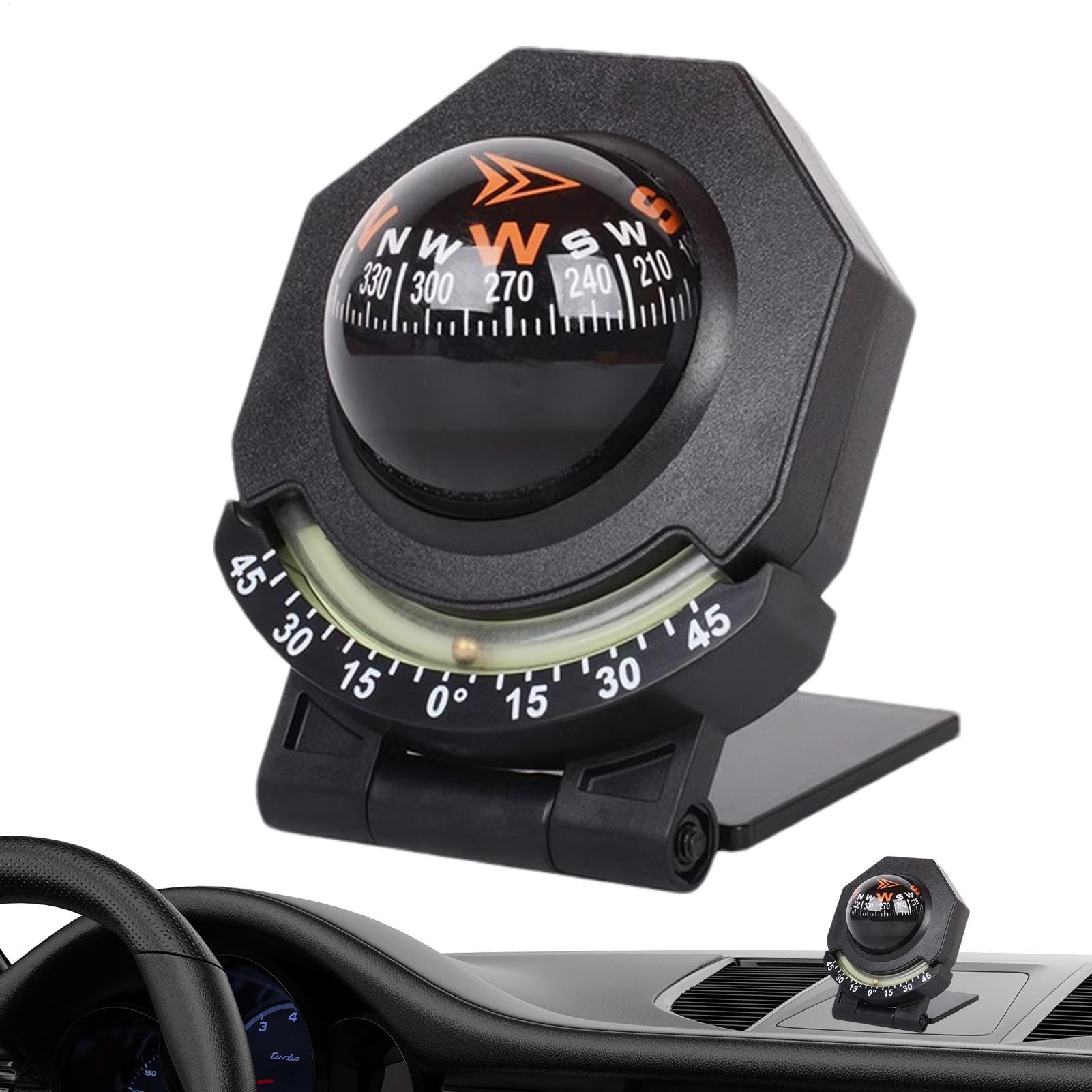 

Car Compass - Car Compass Easy to Read | Car Compass Glow | Dashboard See description чорний