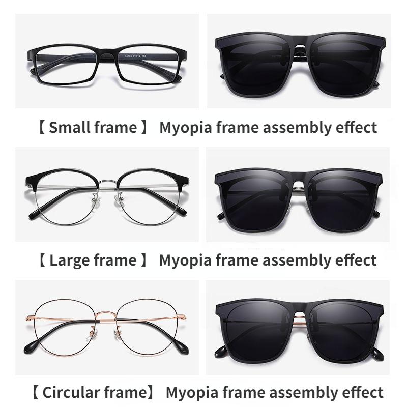 Polarizing Color Changing  Photochromic Vintage Clip Glasses Night Vision Driving Goggles Men Women Clip On Sunglasses