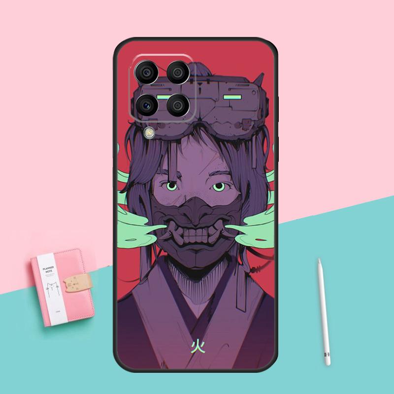 Samurai Oni Mask For Samsung Galaxy M53 M33 M32 M16 M06 M12 M55 M15 M35 M14 M34 M54 M11 M21 M31 M13 M52 Case