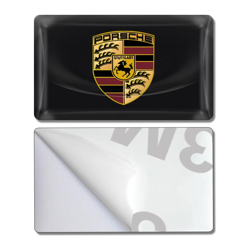 2/5/10Pcs Carbon Fiber Steering Wheel Car Logo Emblem 3D Stickers For Porsche Boxster Cayenne Panamera Macan Cayman 911 918 996 917 991