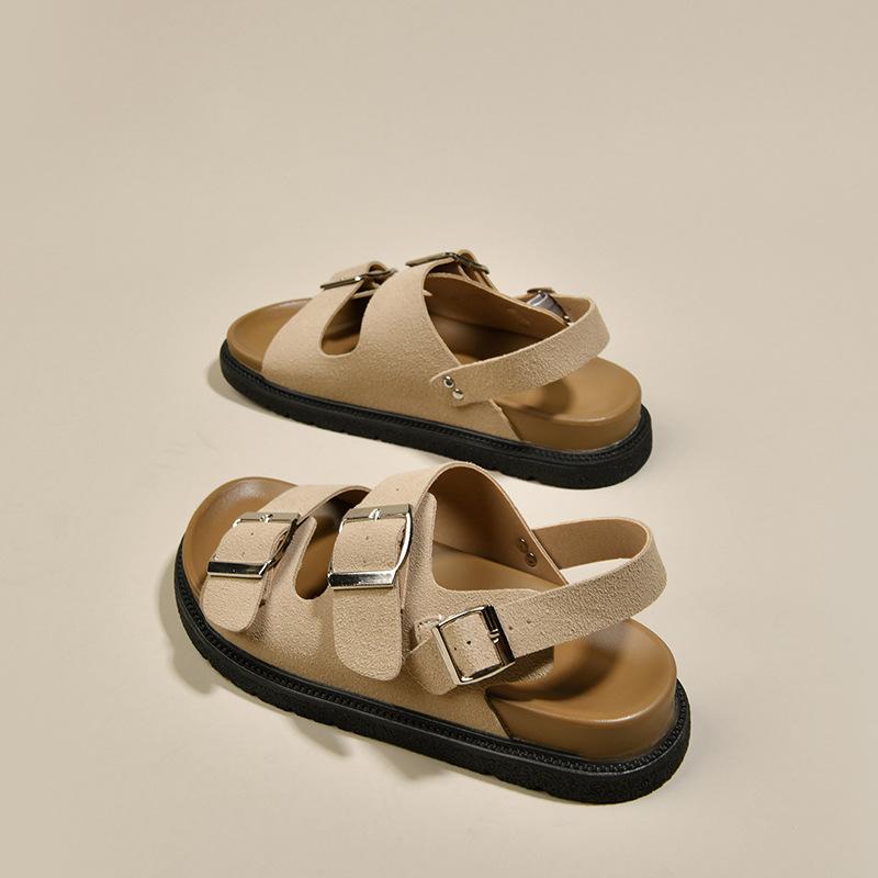 Sandals women's summer new Boken women's sandals outer wear platform niche versatile belt buckle beach shoes