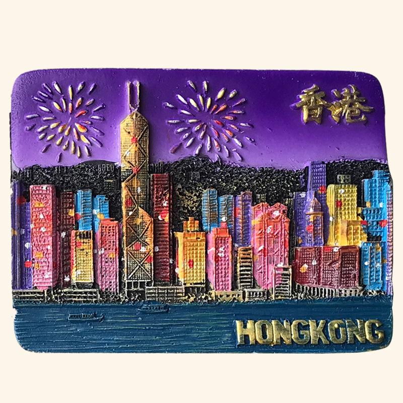 China Hong Kong Fridge Stickers Tourist Souvenirs Fridge Magnets Home Decor Wedding Gifts Photo Wall Magnetic Stickers