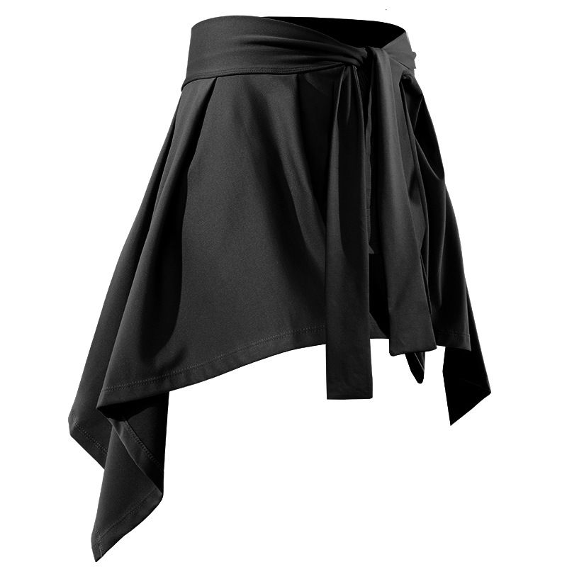 

Sports Yoga Skirts Fashion Tape One-Piece Apron Anti-Embarrassment Running Outer Wear Cover Hip Scarf Ballet Dance Skirt Towel Black All yards